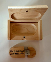 USB presentation box & Engraved USB stick - Font and designed is chosen by couple
