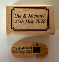 USB presentation box & Engraved USB stick - Font and designed is chosen by couple.
